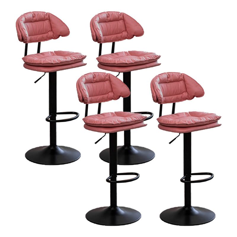 Adjustable Armless Swivel Barstools Upholstered Indoor Bar Stool