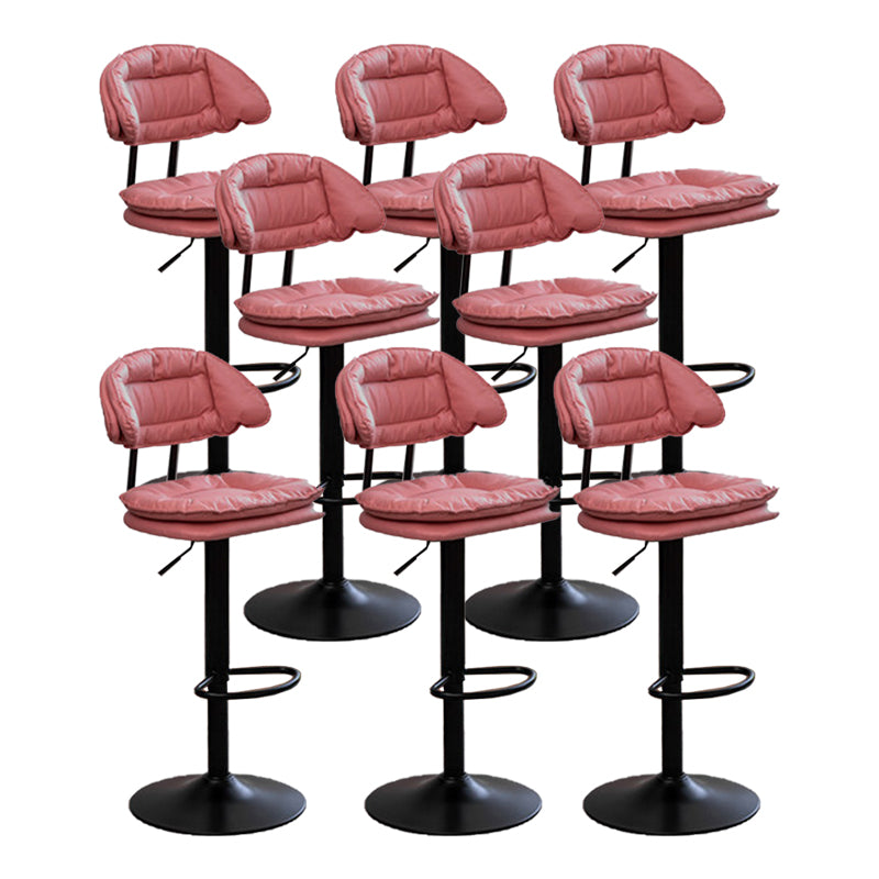 Adjustable Armless Swivel Barstools Upholstered Indoor Bar Stool
