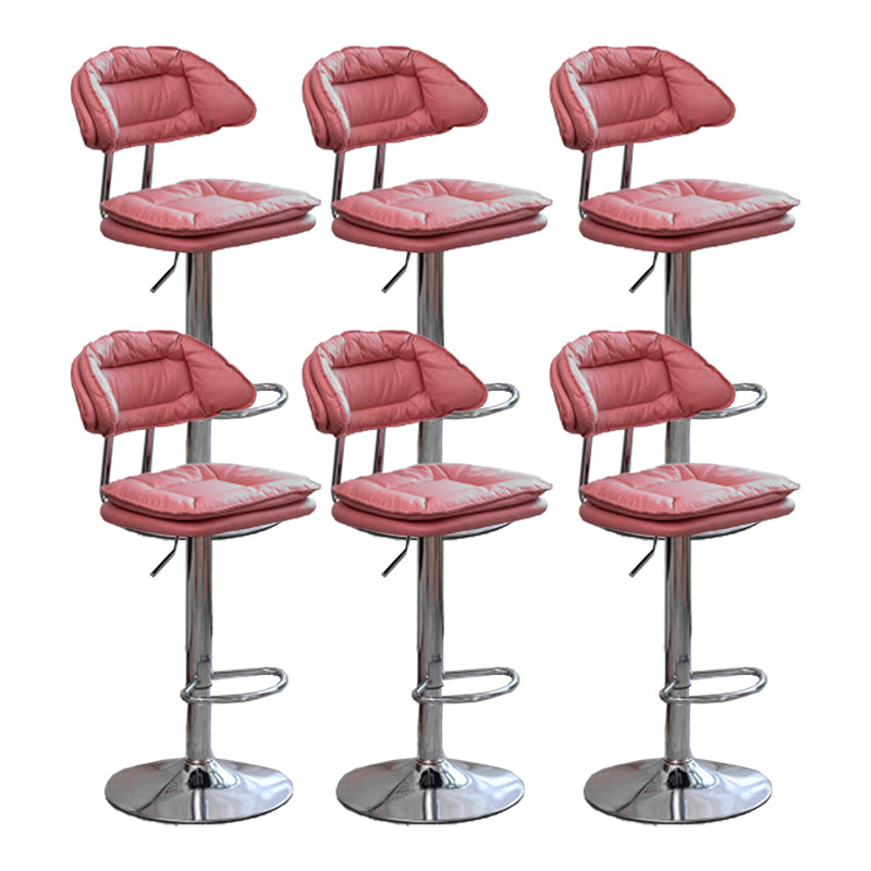 Adjustable Armless Swivel Barstools Upholstered Indoor Bar Stool