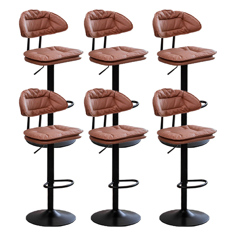 Adjustable Armless Swivel Barstools Upholstered Indoor Bar Stool