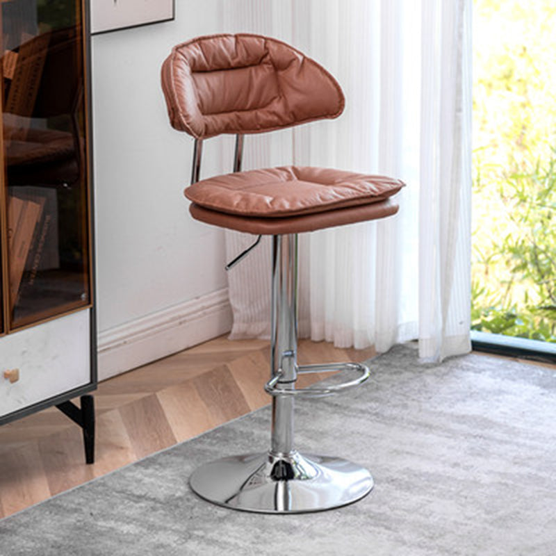 Adjustable Armless Swivel Barstools Upholstered Indoor Bar Stool