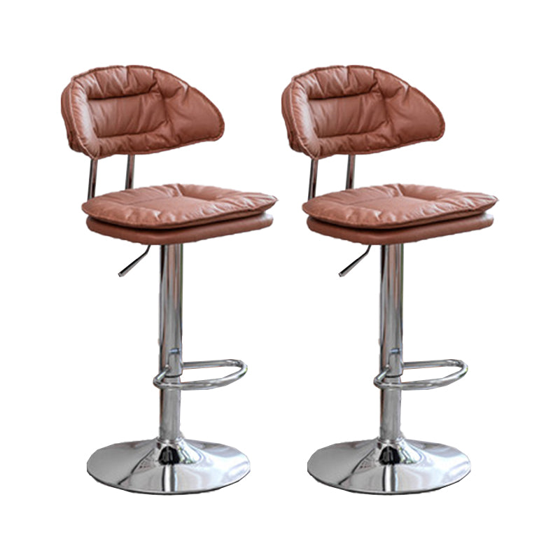 Adjustable Armless Swivel Barstools Upholstered Indoor Bar Stool