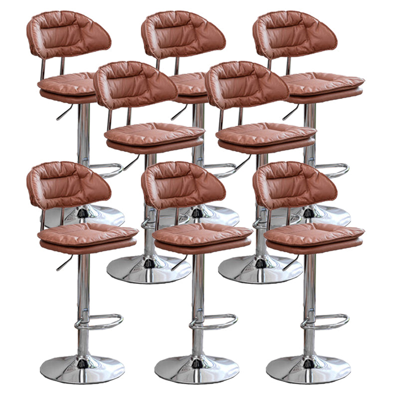 Adjustable Armless Swivel Barstools Upholstered Indoor Bar Stool