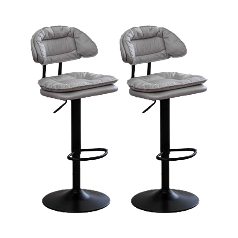 Adjustable Armless Swivel Barstools Upholstered Indoor Bar Stool