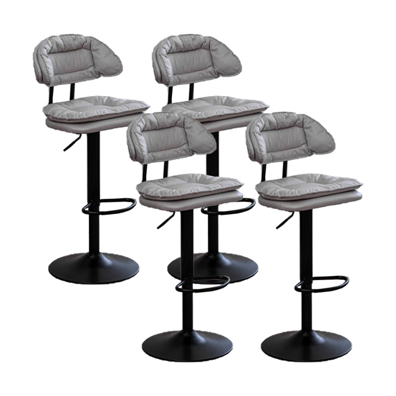Adjustable Armless Swivel Barstools Upholstered Indoor Bar Stool