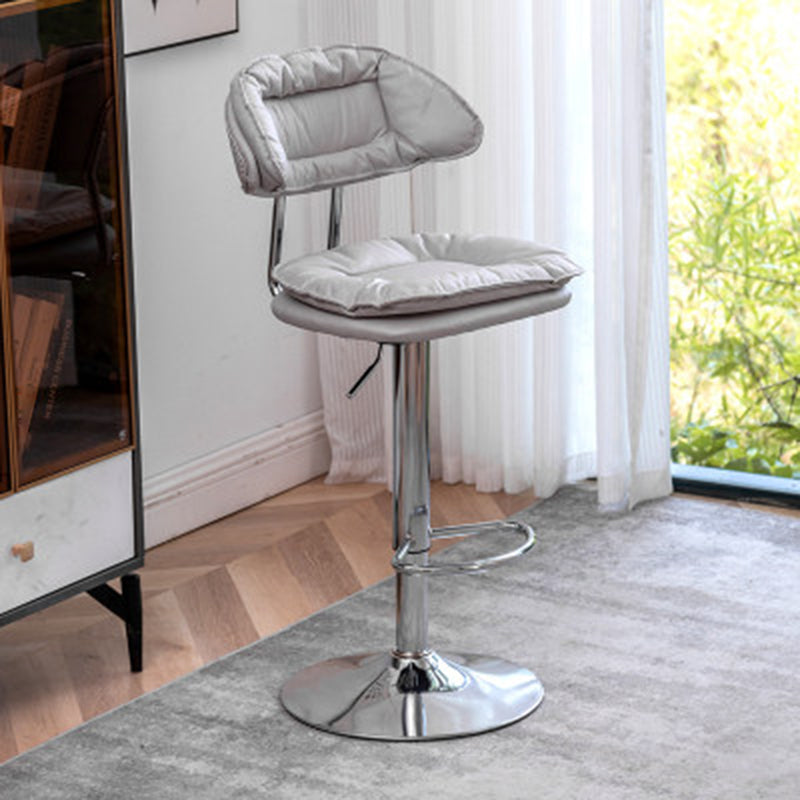 Adjustable Armless Swivel Barstools Upholstered Indoor Bar Stool