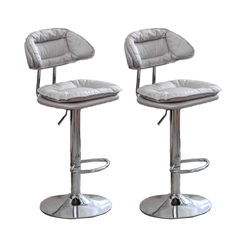 Adjustable Armless Swivel Barstools Upholstered Indoor Bar Stool
