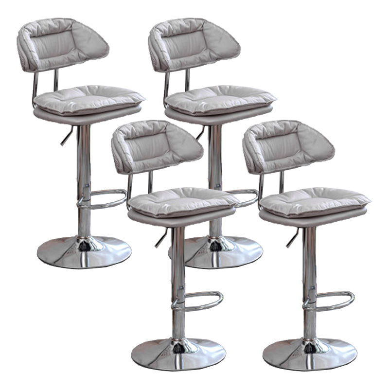 Adjustable Armless Swivel Barstools Upholstered Indoor Bar Stool