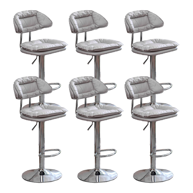 Adjustable Armless Swivel Barstools Upholstered Indoor Bar Stool