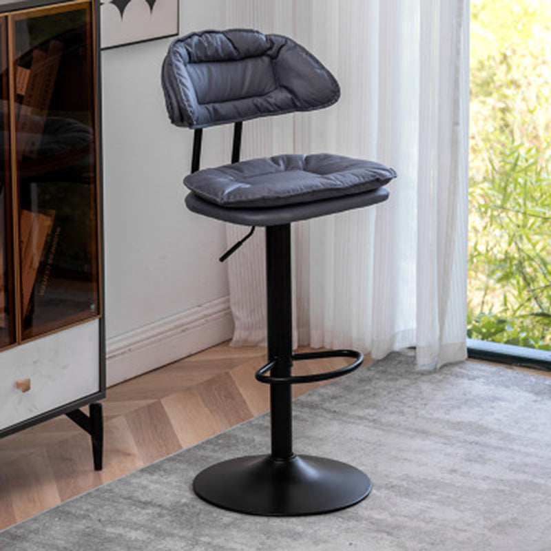 Adjustable Armless Swivel Barstools Upholstered Indoor Bar Stool