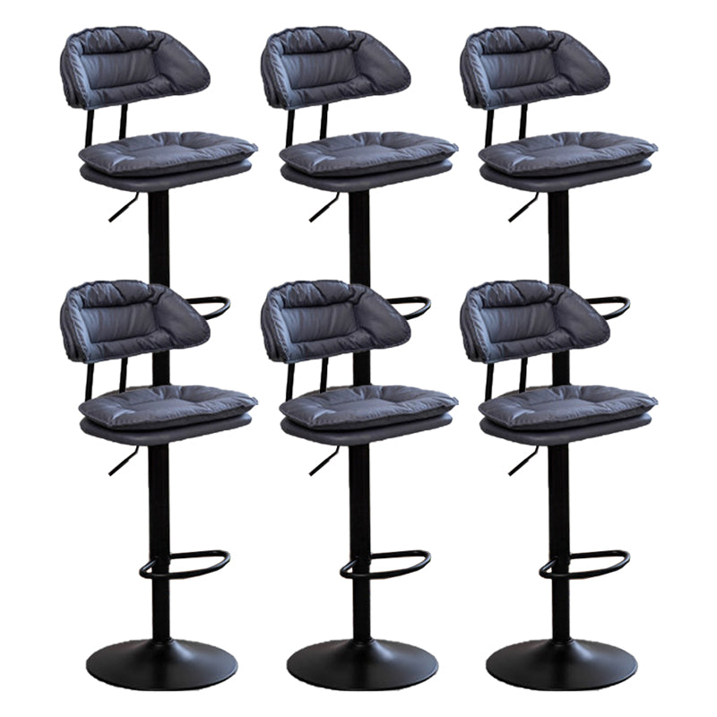 Adjustable Armless Swivel Barstools Upholstered Indoor Bar Stool