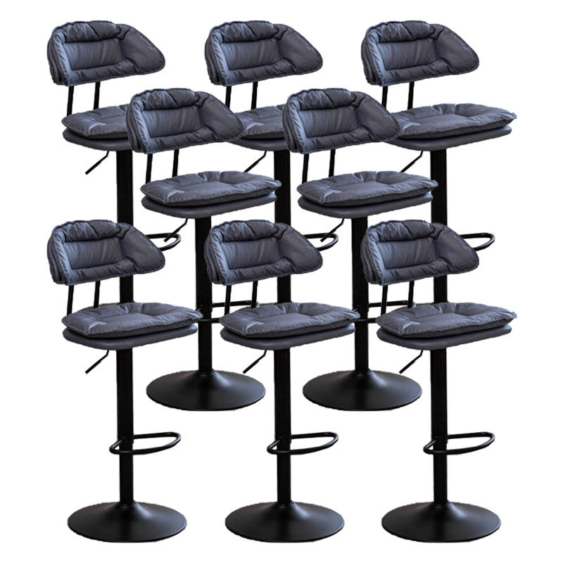 Adjustable Armless Swivel Barstools Upholstered Indoor Bar Stool