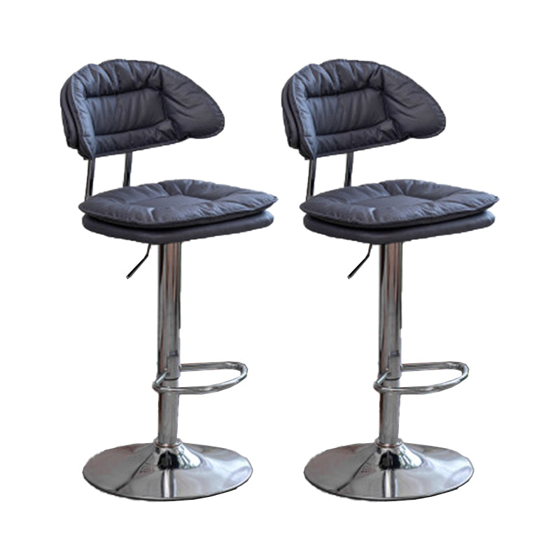 Adjustable Armless Swivel Barstools Upholstered Indoor Bar Stool