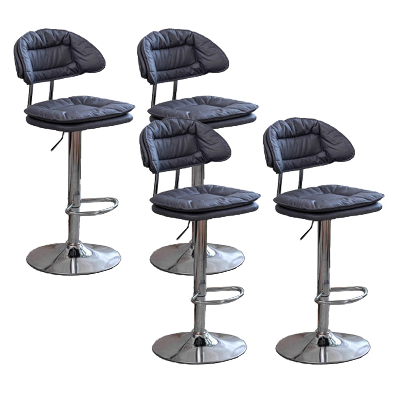 Adjustable Armless Swivel Barstools Upholstered Indoor Bar Stool