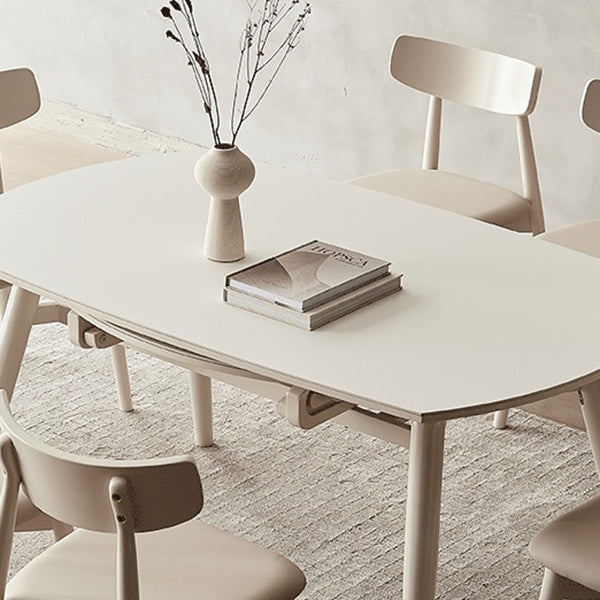 Modern 1/4/5/7 Pieces Furniture Round Stone Dining Set in White