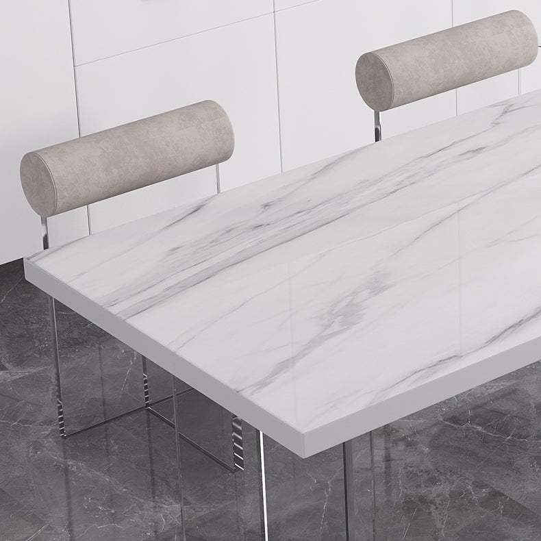 Modern 1/4/5/7 Pieces Dining Table Rectangle Stone Furniture in White