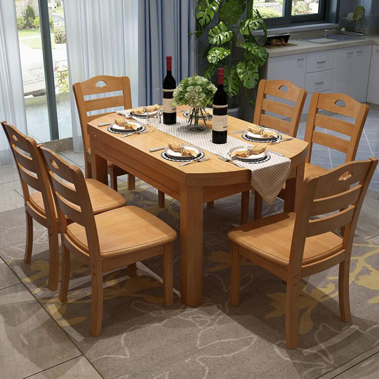 Modern Style Dining Table Solid Wood Butterfly Leaf Dining Table for Kitchen Use