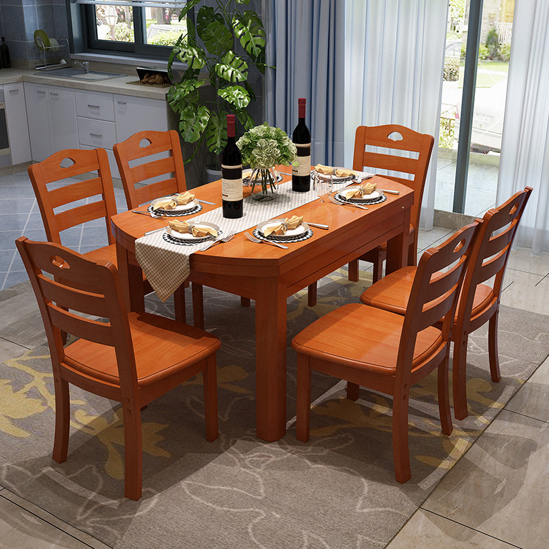 Modern Style Dining Table Solid Wood Butterfly Leaf Dining Table for Kitchen Use