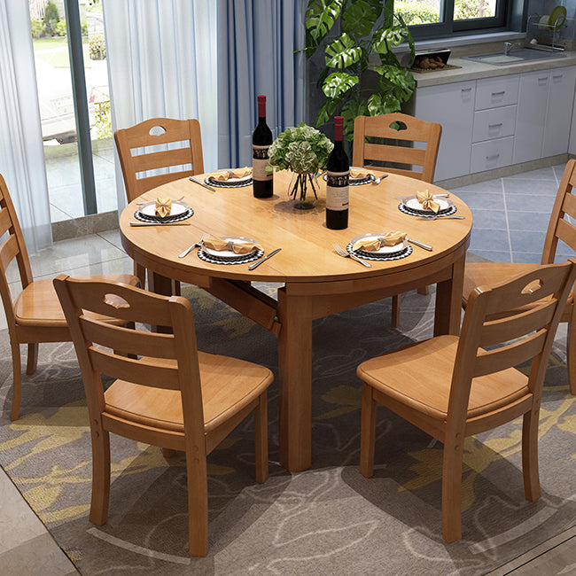 Modern Style Dining Table Solid Wood Butterfly Leaf Dining Table for Kitchen Use