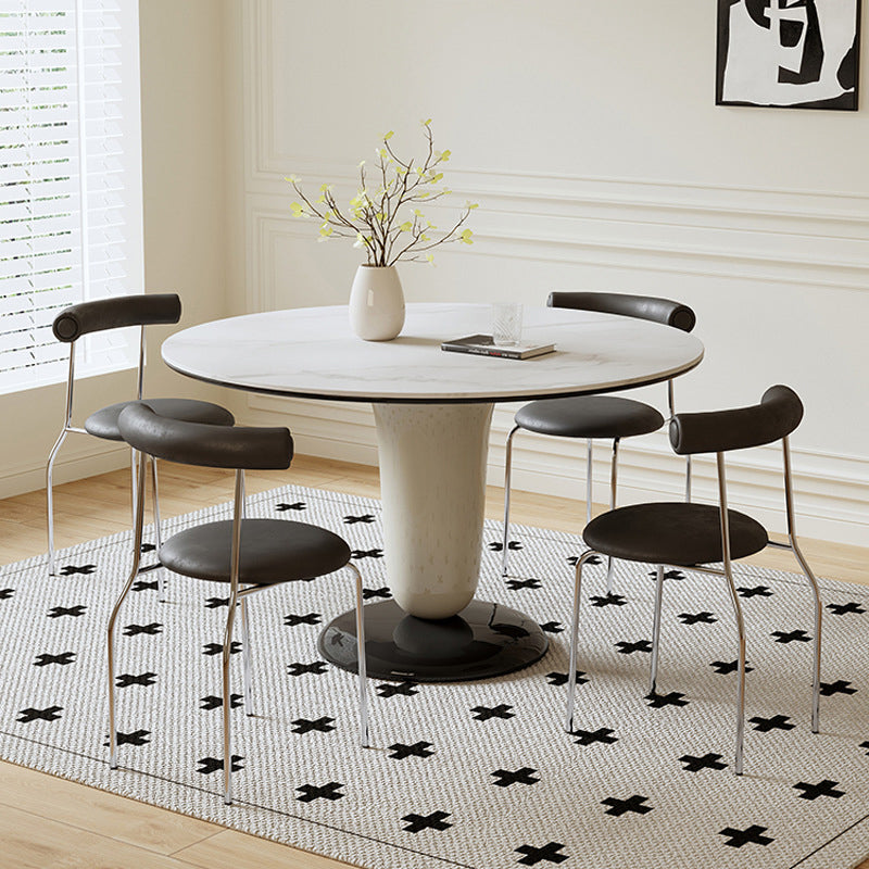 Contemporary Kitchen Dinner Table Round Pedestal Dining Table