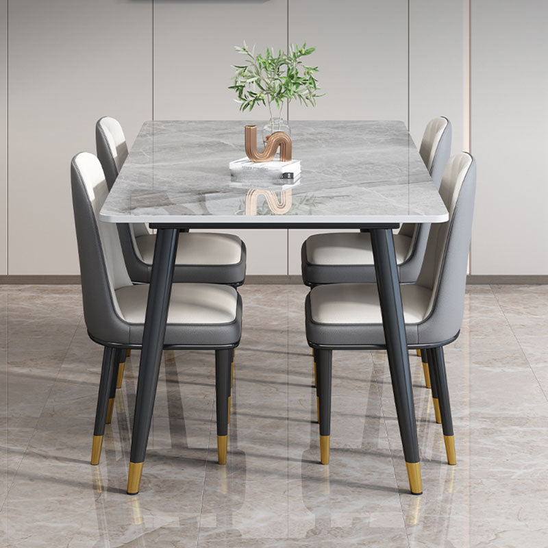 Modern 4 Legs Dining Table Sintered Stone Dinner Table for Dining Room