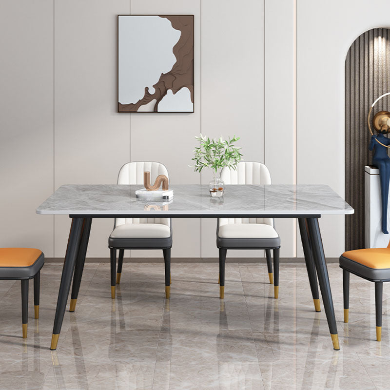 Modern 4 Legs Dining Table Sintered Stone Dinner Table for Dining Room