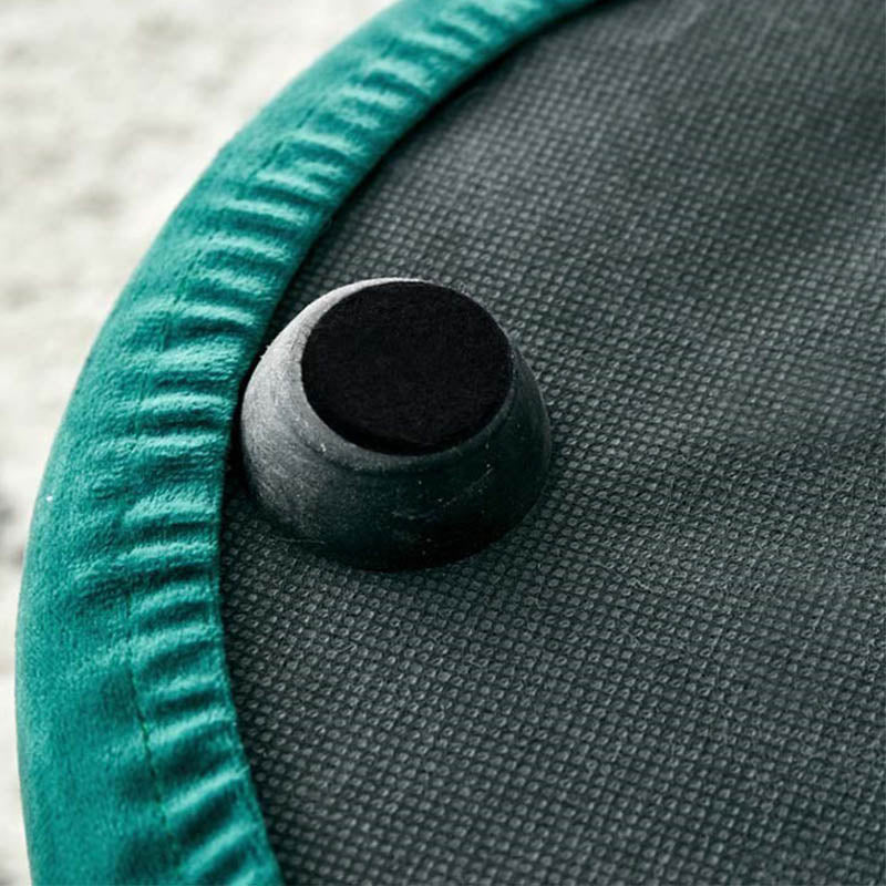 Luxury Ottoman Velvet Upholstered Solid Color Round Ottoman with Metal Legs