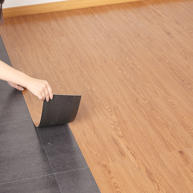 PVC Flooring Peel and Stick Smooth Wood Look Rectangle Vinyl Flooring