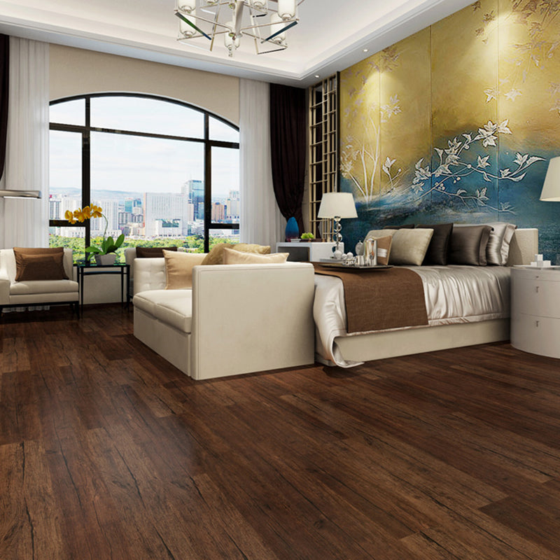 PVC Flooring Peel and Stick Smooth Wood Look Rectangle Vinyl Flooring