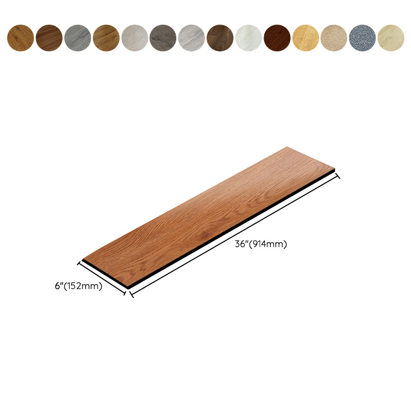 Rectangle PVC Flooring Peel and Stick Smooth Wood Look Vinyl Flooring