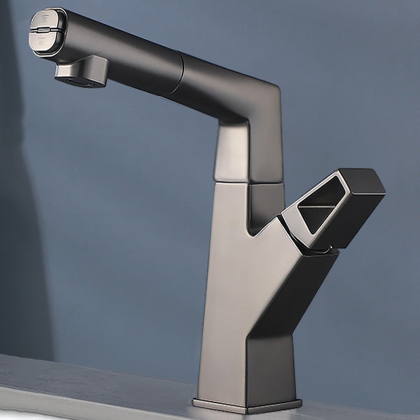 Bathroom Sink Faucet Lifting Lever Handle Pull-out Rotary Handle Faucet