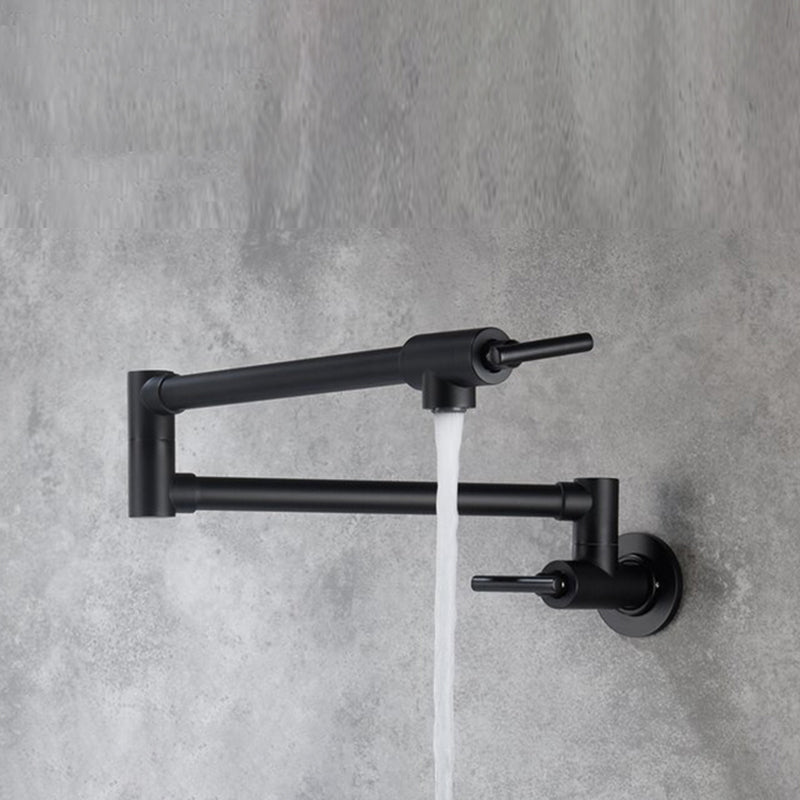 Modern Bridge-Style Kitchen Faucet 1-Hole Wall Mounted Pot Filler Faucet