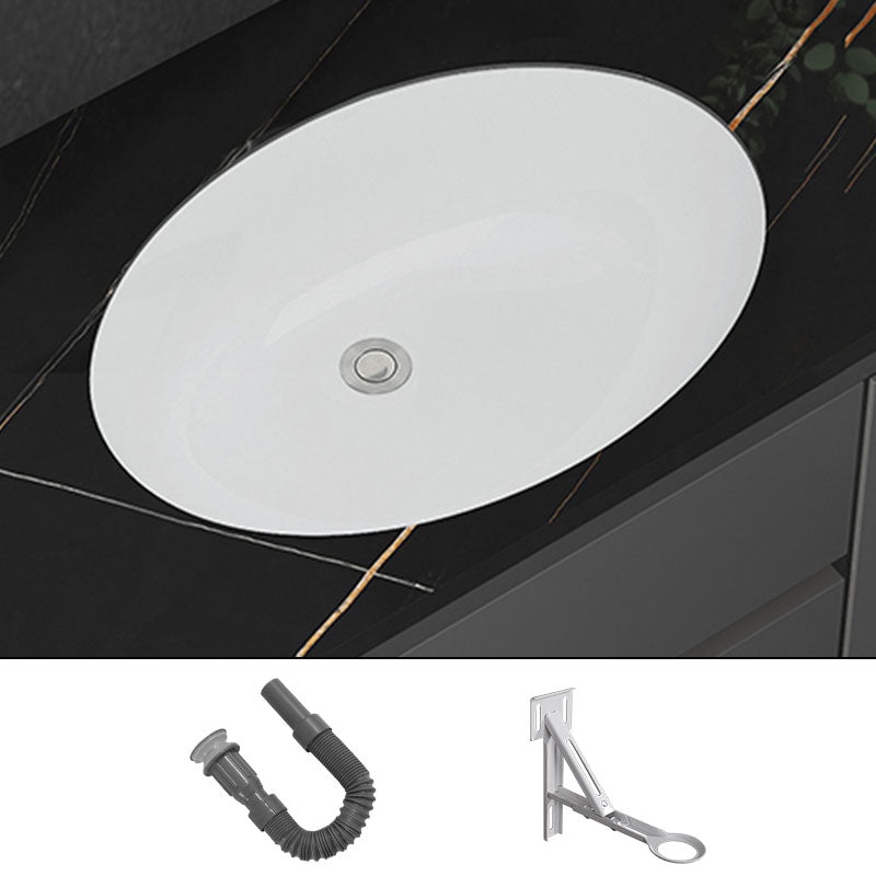 Modern White Bathroom Sink Porcelain Trough Bathroom Sink with Faucet