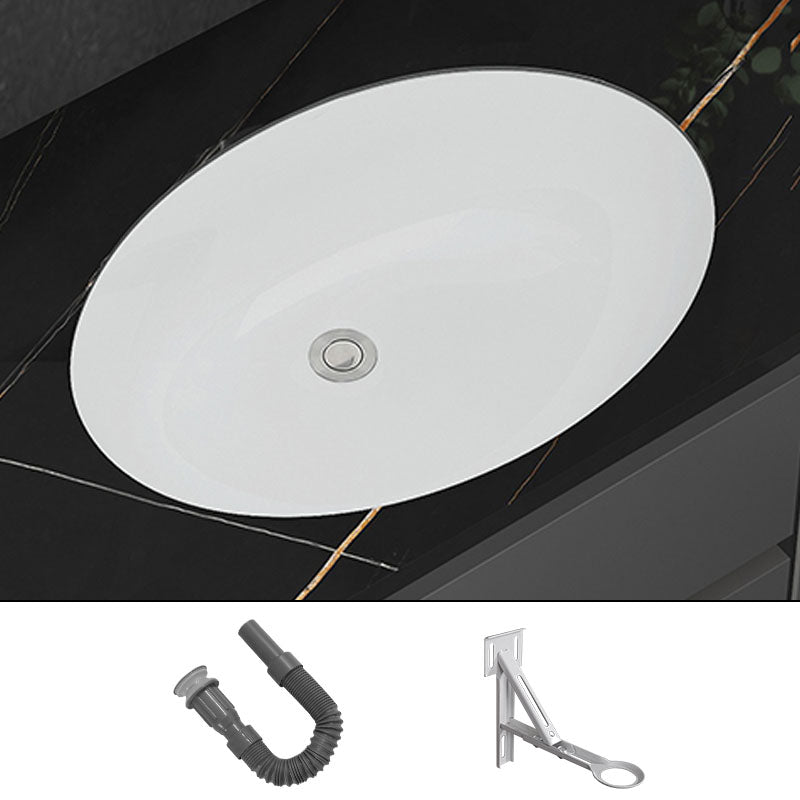 Modern White Bathroom Sink Porcelain Trough Bathroom Sink with Faucet