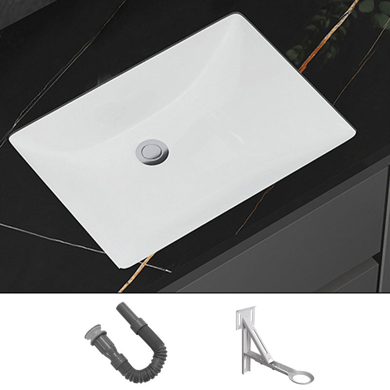 Modern White Bathroom Sink Porcelain Trough Bathroom Sink with Faucet