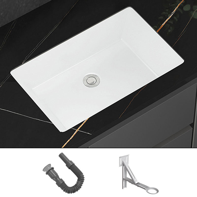 Modern White Bathroom Sink Porcelain Trough Bathroom Sink with Faucet