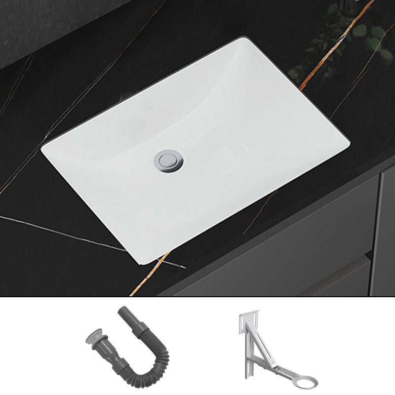 Modern White Bathroom Sink Porcelain Trough Bathroom Sink with Faucet