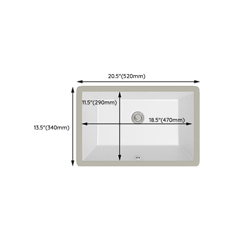 Modern White Bathroom Sink Porcelain Trough Bathroom Sink with Faucet