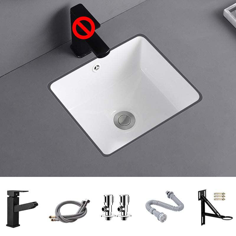 Traditional Undermount Vanity Sink Round Porcelain with Overflow Basin Sink