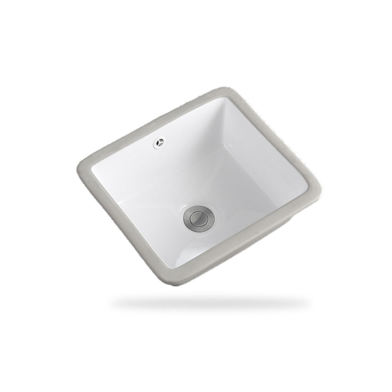 Traditional Undermount Vanity Sink Round Porcelain with Overflow Basin Sink