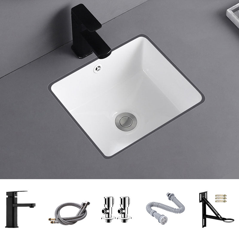 Traditional Undermount Vanity Sink Round Porcelain with Overflow Basin Sink