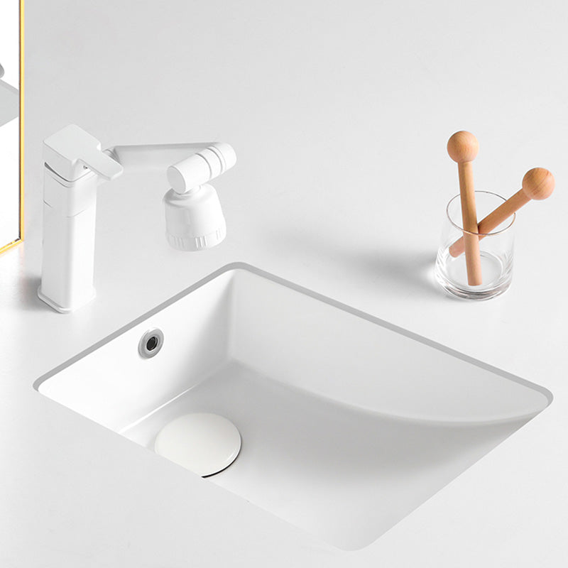 Traditional Undermount Bathroom Sink Rectangular with Faucet Basin Sink