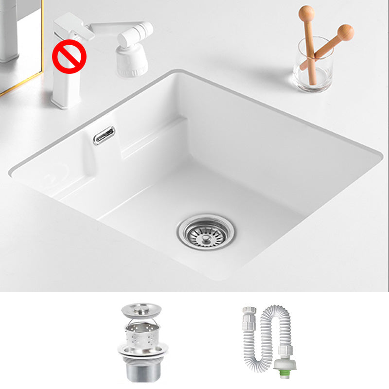 Traditional Undermount Bathroom Sink Rectangular with Faucet Basin Sink