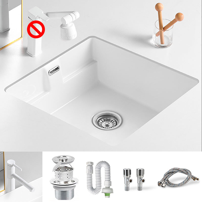 Traditional Undermount Bathroom Sink Rectangular with Faucet Basin Sink