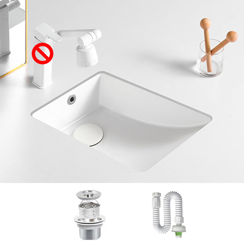 Traditional Undermount Bathroom Sink Rectangular with Faucet Basin Sink