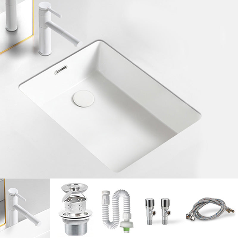 Traditional Undermount Bathroom Sink Rectangular with Faucet Basin Sink