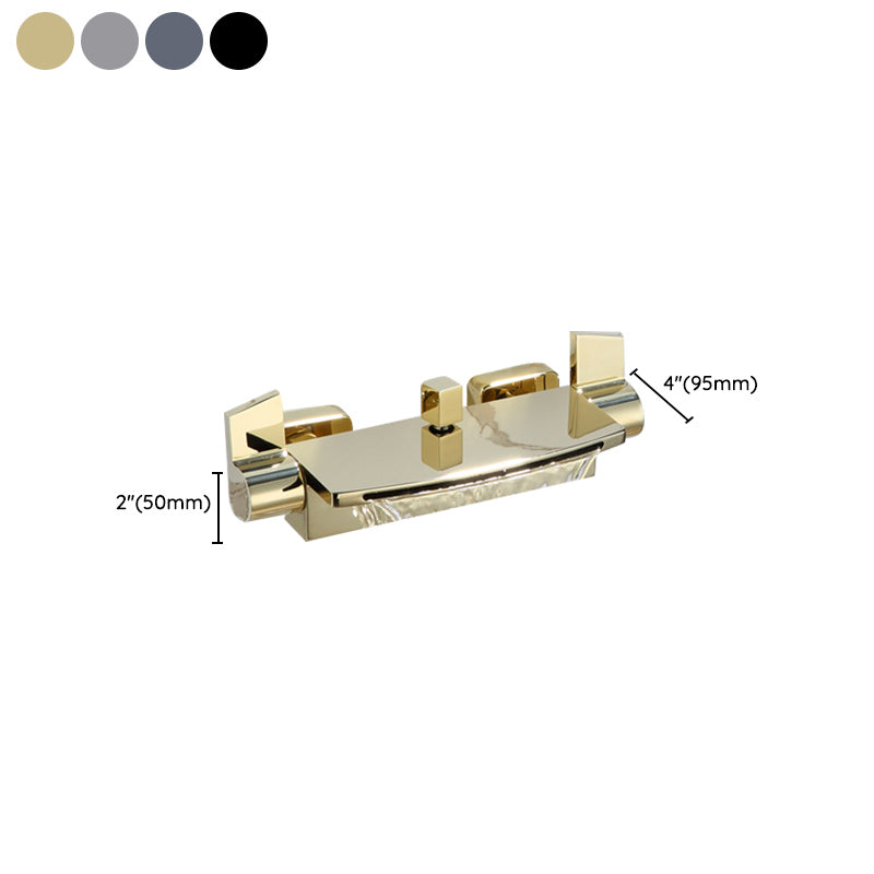 Modern Tub Faucet Trim Copper with Diverter and Hose Wall Mounted Bath Filler