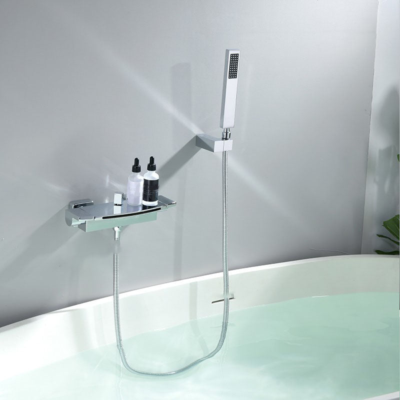 Modern Bathtub Faucet Handheld Shower Head Wall-mounted Waterfall Faucet