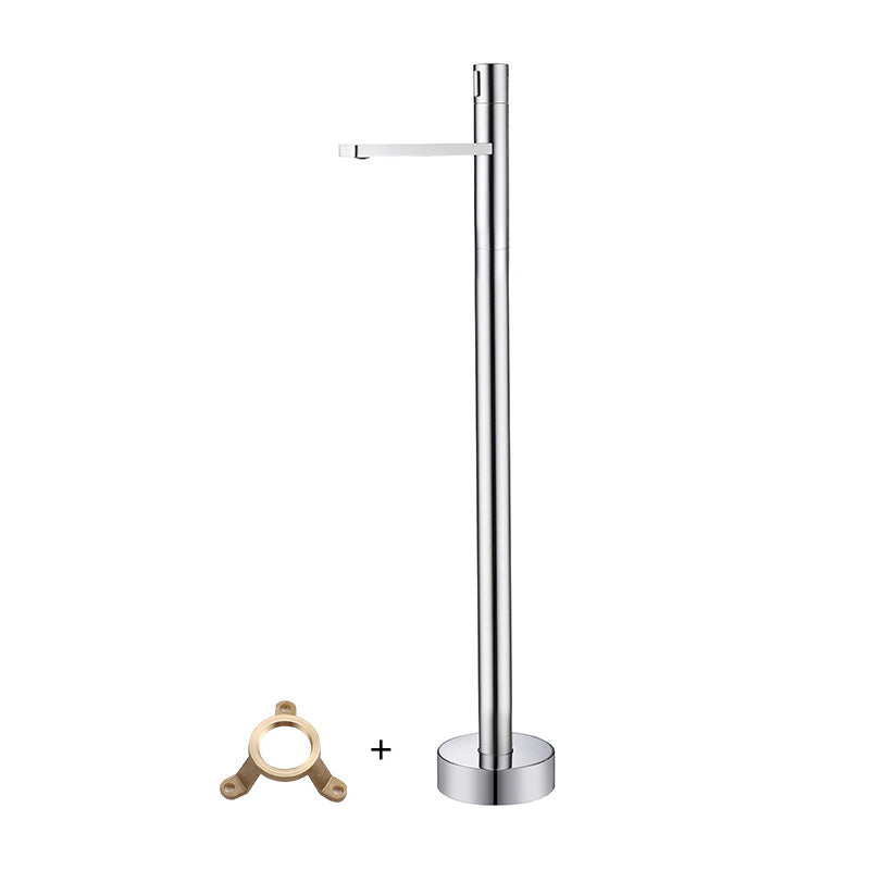 Floor Mounted Freestanding Tub Filler Freestanding High Arc Tub Filler Trim in Silver