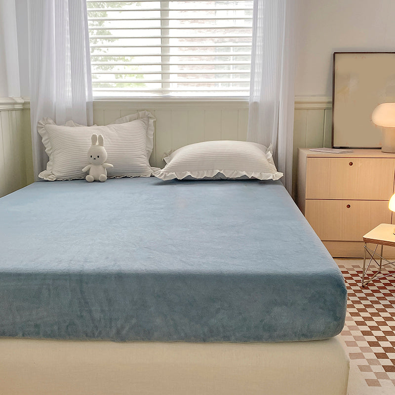 Modern Bed Sheet Set Soild Ultra Soft Fitted Sheet for Bedroom